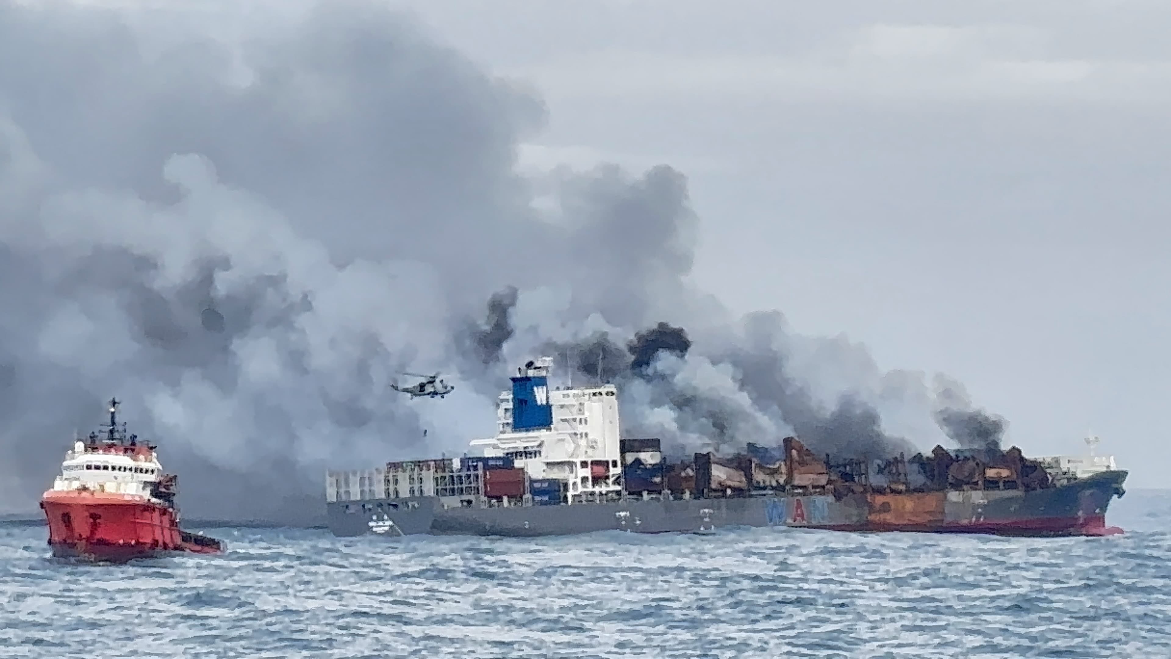 Indian Navy Undertakes Daring Aerial Insertion Of Salvage Team Onboard MV Wan Hai 503